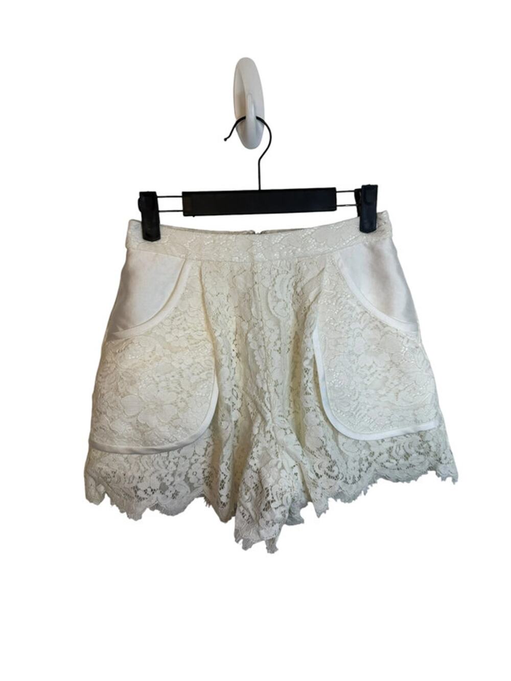 Aviva On Earth White Floral Lace Shorts